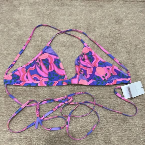 Isabel Marant Pink Purple Triangle Bikini Swimsuit Top New size 10 Retails $185 - Picture 4 of 6